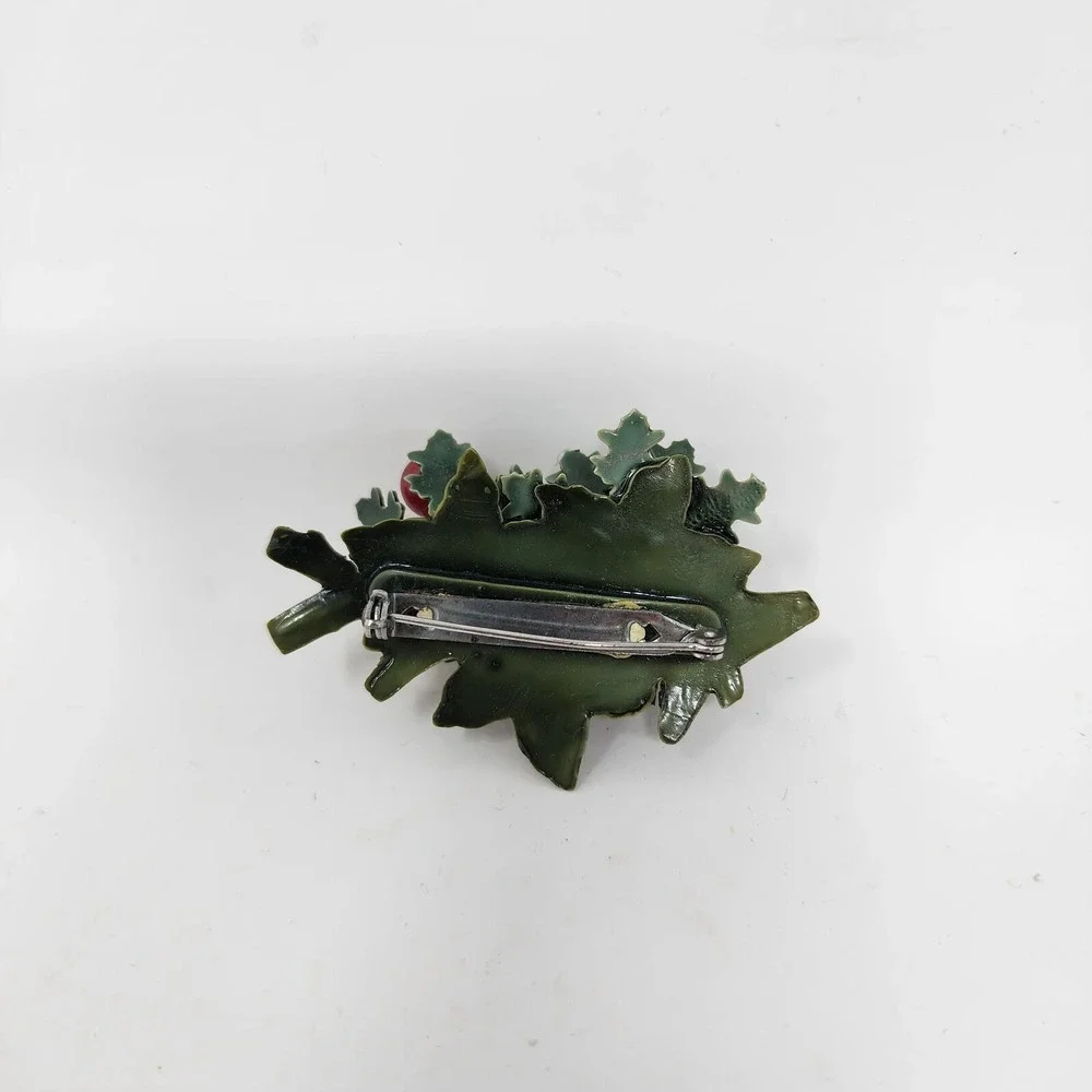 Vtg Christmas Brooch Pin Angels and‎ Ornament Branch Enamel Pewter Lot of 3